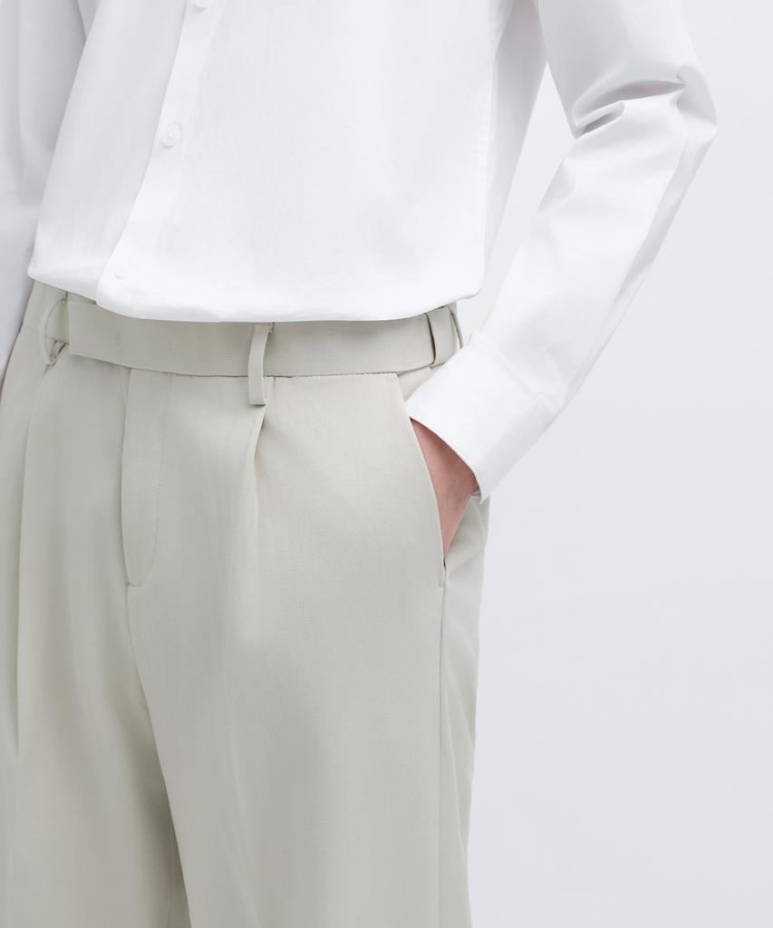 MUSINSA STANDARD Wide Hidden Banding Slacks [Dusty Cream]