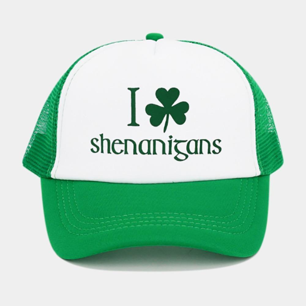 Sunshade Baseball Cap Green Velvet Clover Peaked Cap Casual Shamrock Hat  St. Patricks Day