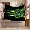 Hammarby Personalized Fleece Blanket With Football Logo, Custom Name Text Soft Warm Home Throw Blanket