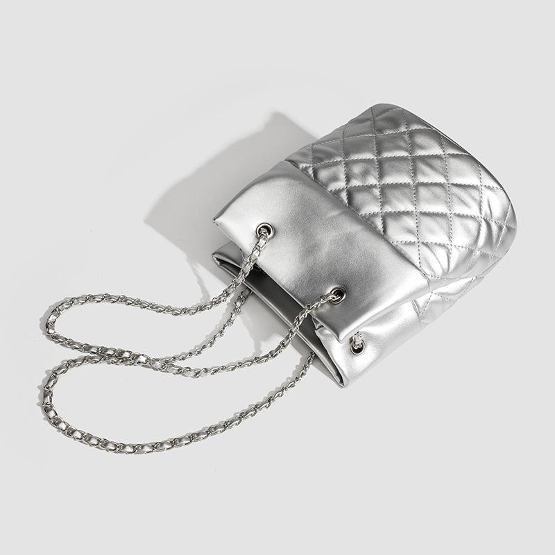 Niche Design Small Fragrance Diamond Chain Bucket Bag Versatile One-shoulder Crossbody Underarm Bag