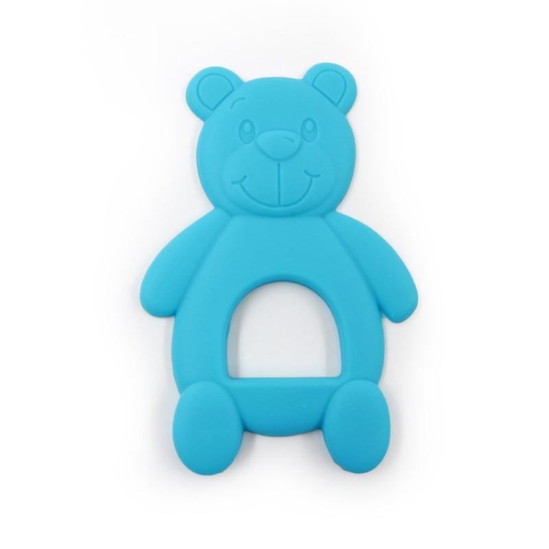 Baby Silicone Teething Ring Baby Bite Joy Bite Bear Teething Stick Food-grade Chewing Rubber Teething Ring Toys