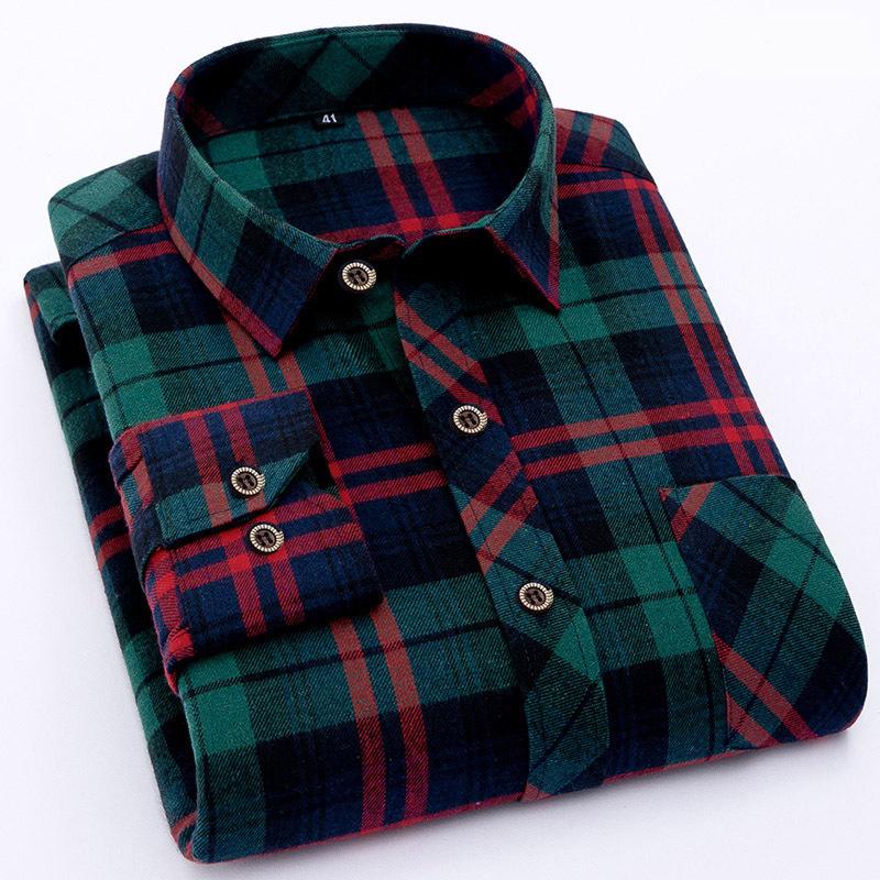 Men Casual Shirts Long Sleeve Chemise Homme Male Check Shirts