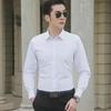 Camisa de negocios coreana juvenil, ajustada, sin planchado, para hombre, color liso, manga larga, para uso formal