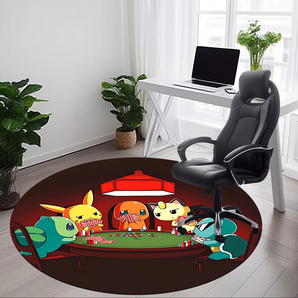 1pc Pokemon Characters Party Office Round Area Rug, Under Office Chairs Bedroom Living Room Home Decor a1022275