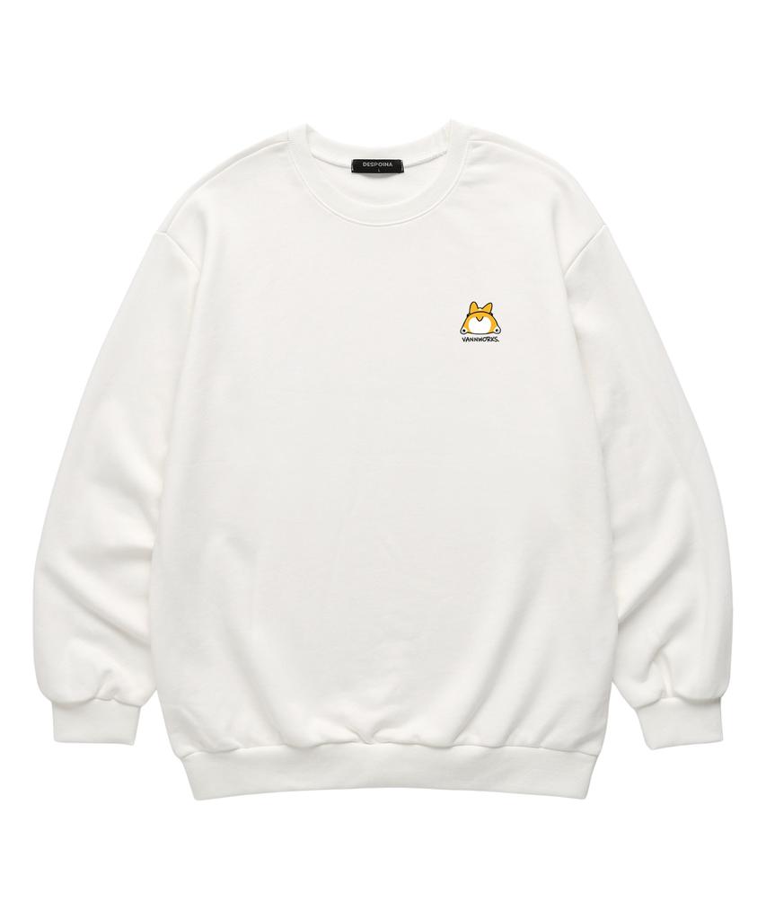 VANNWORKS Welsh Corgi Sweatshirt (Vndts107) White