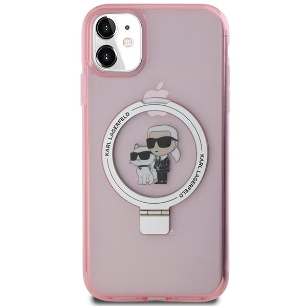 Etui Do iPhone 11 Karl Lagerfeld Ring Stand MagSafe Różowe
