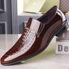 Patent Leather Business Men Shoes Formal Slip On Dress Shoes Men‘s Oxfords Footwear Alligator Pattern Leather Shoes for Man