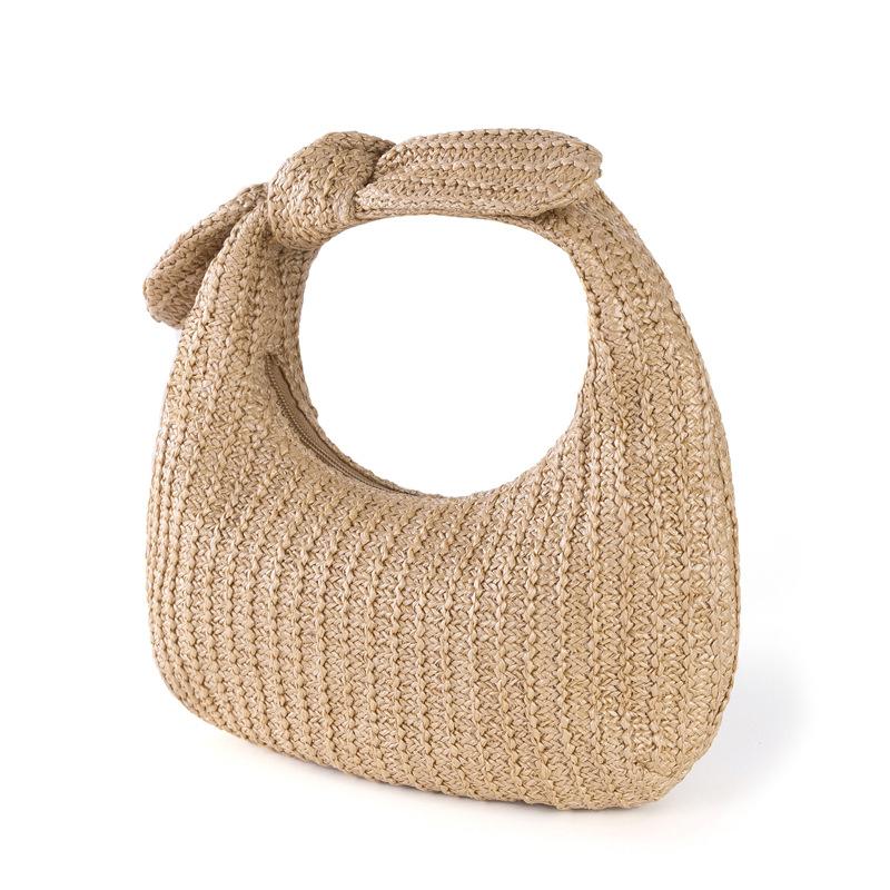 Ladies' Summer New Bow Straw Handbag Handheld Women's Bag