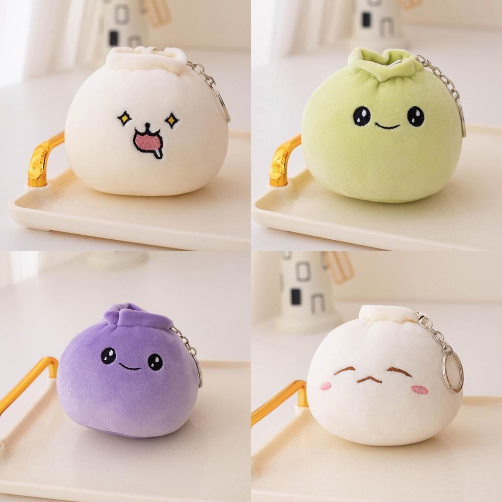 Soft And Cuddly Plush Dumpling Charm Keychain Perfect For Kids Backpack Accessories
