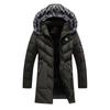 Winter Men Jackets Warm Thick Multi-Pocket Hooded Parkas Coats Mens Casual Fleece Fur Collar Windbreaker Padded Overcoat Solid