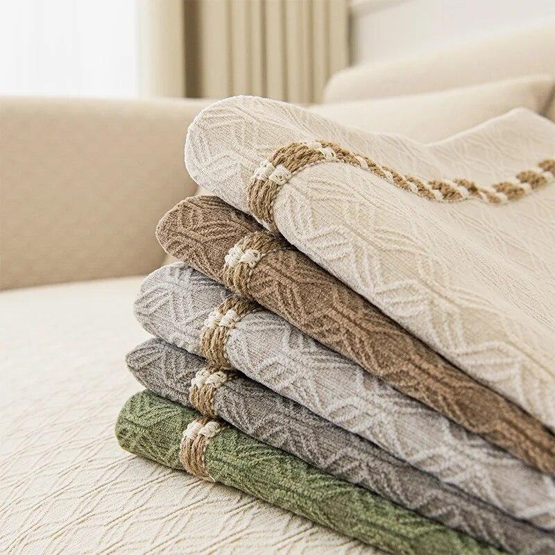 Chenille Texture Sofa Towel Four Seasons Universal Anti Slip Seat Cushions 2023 New Solid Color Modern High-end Soft Sofa Cover