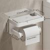 Wall-Mounted Toilet Paper Holder Bathroom Tissue Holder Aluminum Alloy Paper Roll Holder Phone Storage Shelf Bathroom Accessorie