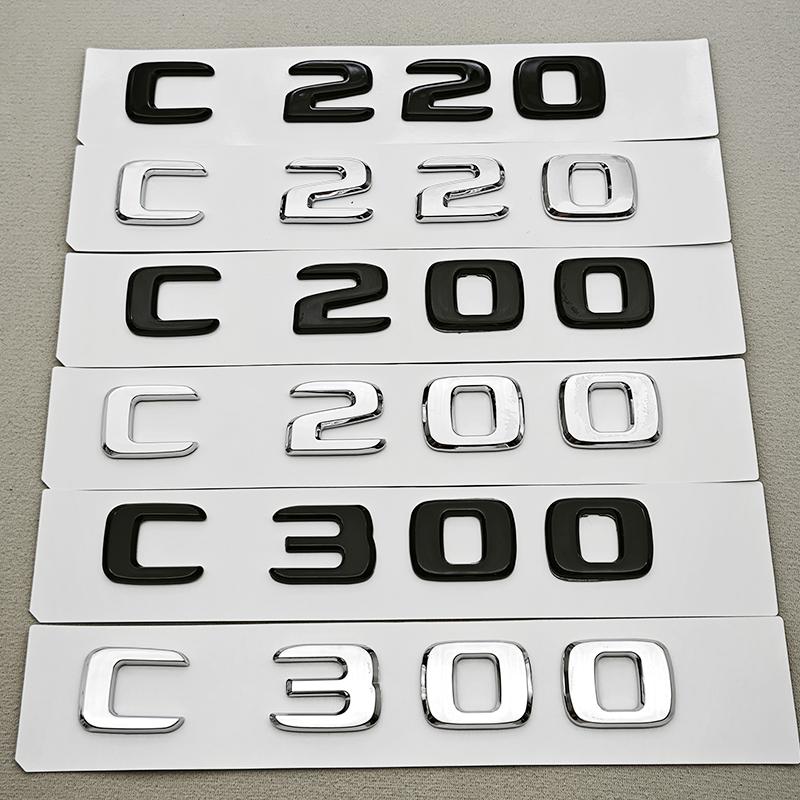 3D ABS Car Letters C200 C220 C250 C300 Logo Rear Trunk Badge Emblem Sticker For Mercedes Benz C Class W201 W202 W203 W204 W205 JM2