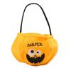 xiaobudian Halloween Trick or Treat Bucket, 9.8x5.9 Inch Pumpkin Witch Black Cat Plush Tote Bag, Soft Candy Basket with Handle for Party Favors