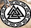 Viking Valknut Yggdrasil Levensboom Vloerkleed Ronde Tapijten Tapijten voor Woonkamer Slaapkamer Voetmat Decoratie Antislip Vloermat