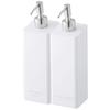 Yamazaki Tower Magnetic Dispenser of Magnetic Refillable Bottles for Shampoo and 4258 and 4260 Two-Way (Set 2) - Conditioner, White,