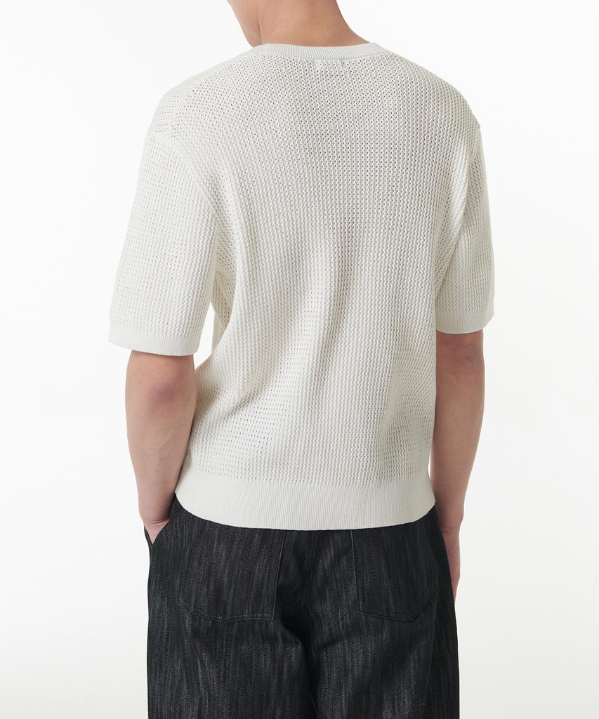 MUSINSA STANDARD Crochet Crew Neck Short Sleeve Knit [Ivory]