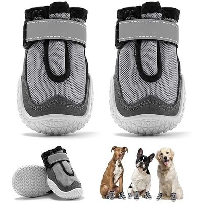 Breathable Dog Shoes Reflective Rugged Skid-Proof Dog Boots Puppy Outdoor Paw Protectors Rubber Soles for Hiking Running