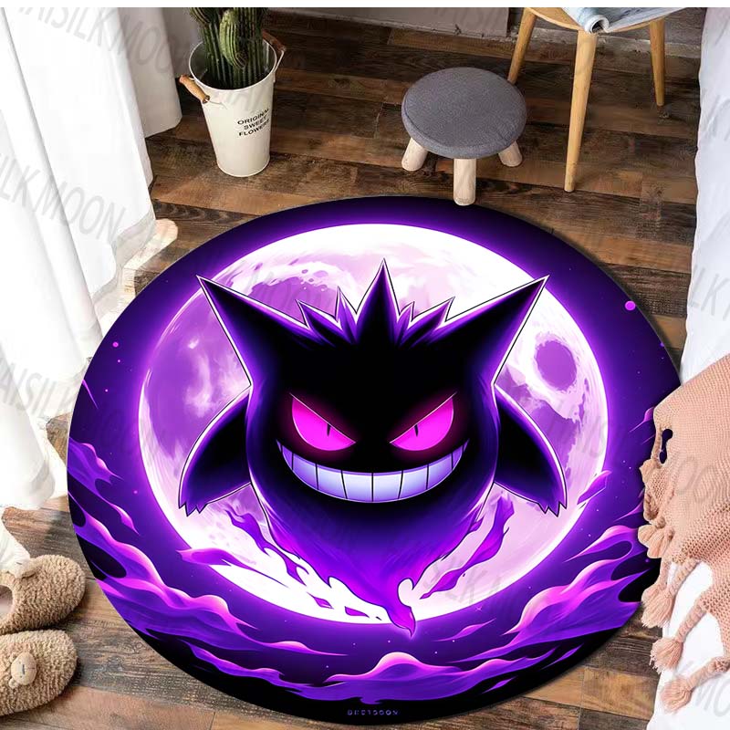 1PC Pokemon G-Gengar Printed Round Rug for Bedroom Living Room Carpet Doormat Sofa Table Home Decor Area Rug Floor Mat