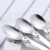 304 Stainless Steel Folding Spoon Portable Silver Outdoor Travel Tableware Soup Spoon Titanium Coffee Spoon