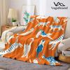 Orange White Cat Flannel Blanket Warm Soft Halloween Christmas Couch Warm Cozy Decorative Decor Gift for All Season