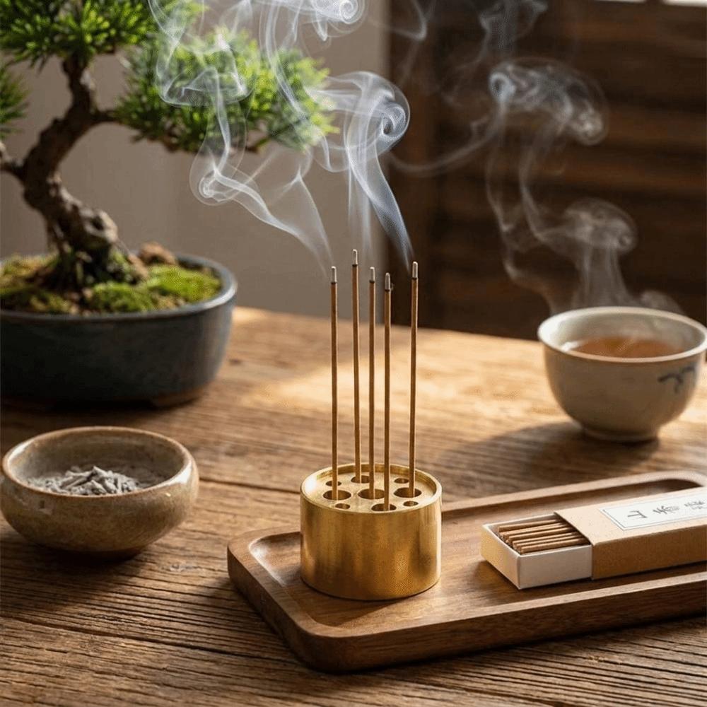 9 Holes Incense Holder Compact Ornament Fragrance Incense Stick Plate Versatile Vintage Mini Vase Meditation