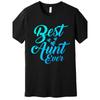 Women Plus Size Best Aunt Ever Graphic T-Shirt Black Turquoise Letter Heart Relaxed Fit All-Season Casual Family Gift Top