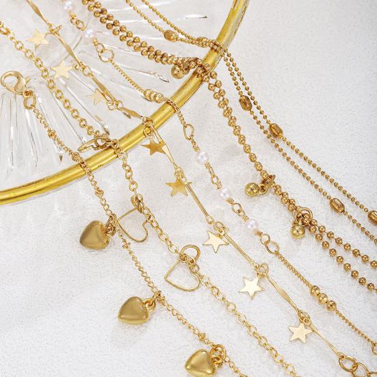 6 Layer Bracelet, Adjustable Tail Chain, Alloy Plating Wear-Resistant Multi-Layered Bracelet, Korean Style Bracelet for Women