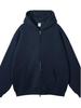 European & American High Street Double Zipper Hooded Sweatshirt, Plus Velvet, 350G, Autumn/Winter Loose Fit Trendy Cardigan.