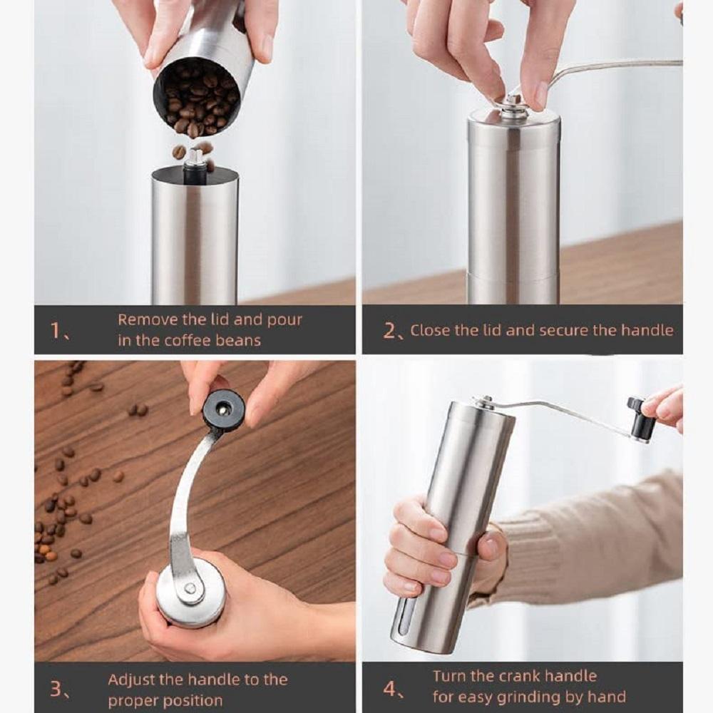 Manual Coffee Grinder Stainless Steel with Adjustable Settings 4.8cm * 18.5cm