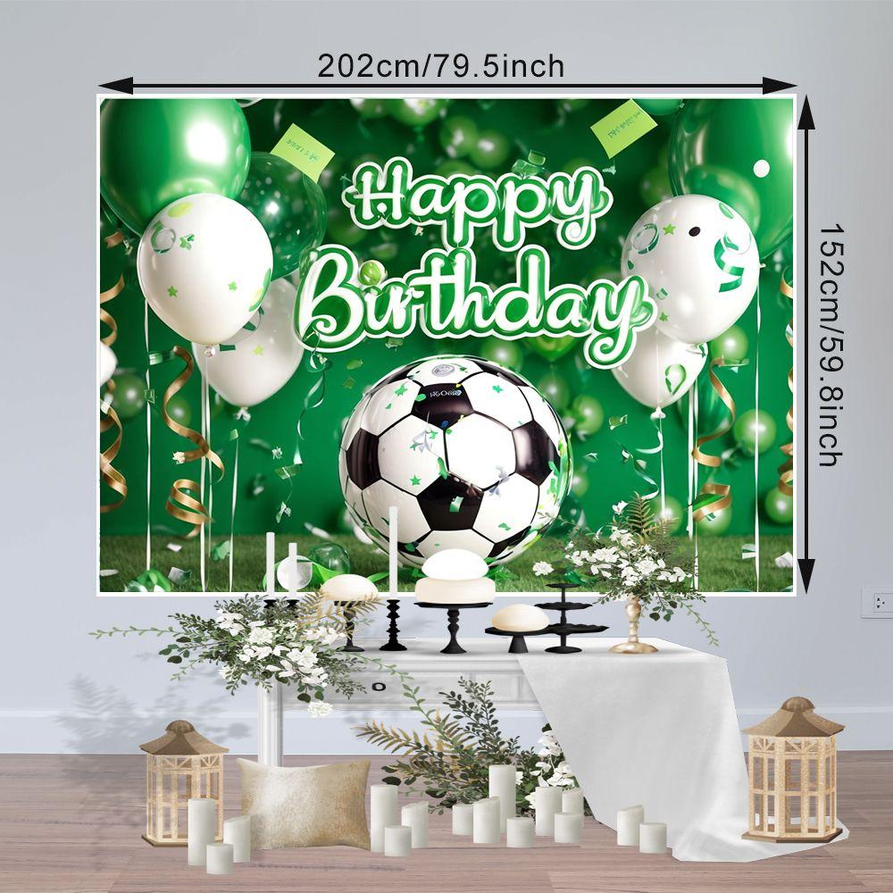 Toile de fond d'anniversaire de football Toile de fond pour photographie Toile de fond de décoration pour fête d'anniversaire d'enfants