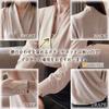 LUXIA FILL Women's Draped V-Neck Blouse/Shirt, Satin, Loose Fit, Long Sleeves (XL, White)