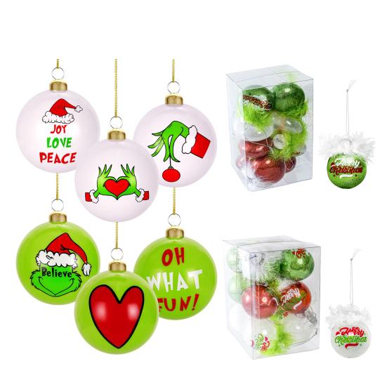 12Pcs Shatterproof Christmas Ornaments 2.36 Inch Plastic Balls Xmas Tree Decor for Indoor Outdoor DIY Holiday Craft Supplies