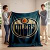 Edmonton Oilers Logo Decke bedruckte Decke weich und gemütlich perfekt für das Wohnzimmer Bett Sofa oder ein Nickerchen, Geschenk