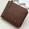 Portefeuille zippé pour homme Bifold Cuir PU Grande capacité Porte-cartes Poche à monnaie Fente pour billets Petit portefeuille pour homme