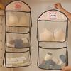 Mesh Wardrobe Organizer Large Capacity Storage Net with Hook Breathable Hanging Storage Pouch for Socks Underwear Dormitories Travel Use