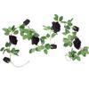 Halloween Black Rose Garland Hanging Vines for Spooky Home Decor and Party Favors Holiday Decoration
