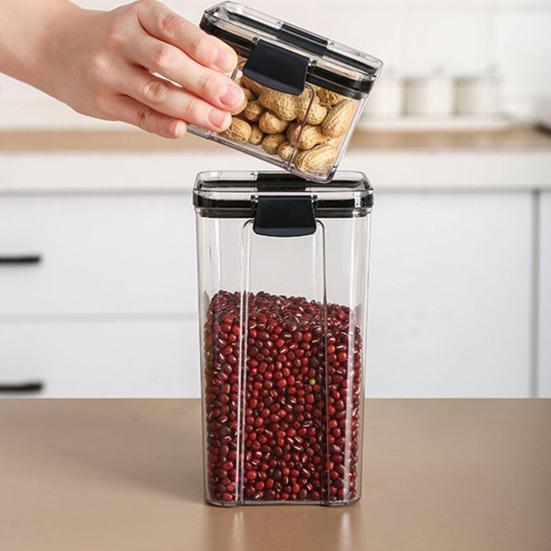Airtight Food Storage Containers with Lid Plastic Kitchen Pantry Organization Canister for Cereal Dry Food Flour Sugar