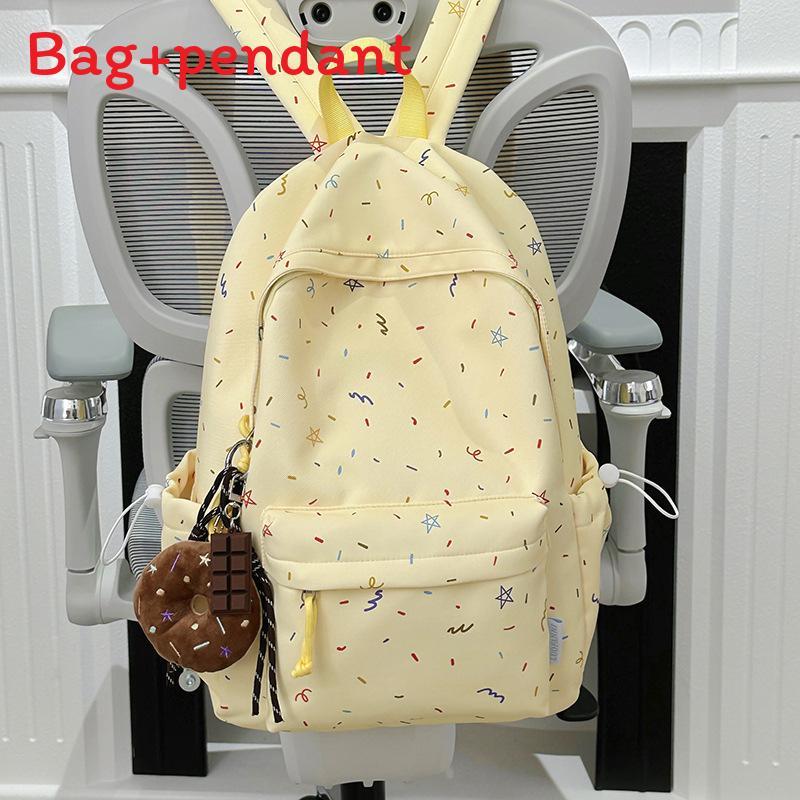 Lässiger Studentenrucksack aus Nylonmaterial mit Blumendruck für Reisen und den Schulgebrauch