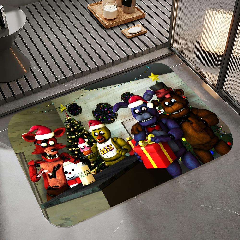 Five N-Nights at Freddy's Floor Mat Diatomite Bath Mat, Quick Dry Absorbent Non-Slip Door Mat
