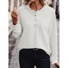 YYFS Damesmode Casual Lente Herfst Effen Kleur Print Lange Mouwen Hooded Blouses & Overhemden