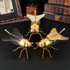 Luxury Bee-Shaped Spice Jar With Rhinestone Accents Metal Kitchen Condiment Container Spoon Elegant Home Decor