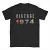 Vintage 1974 Men T Shirt 50 Years Old Fashion Tees Short Sleeve O Neck T-Shirts 100% Cotton Plus Size Tops