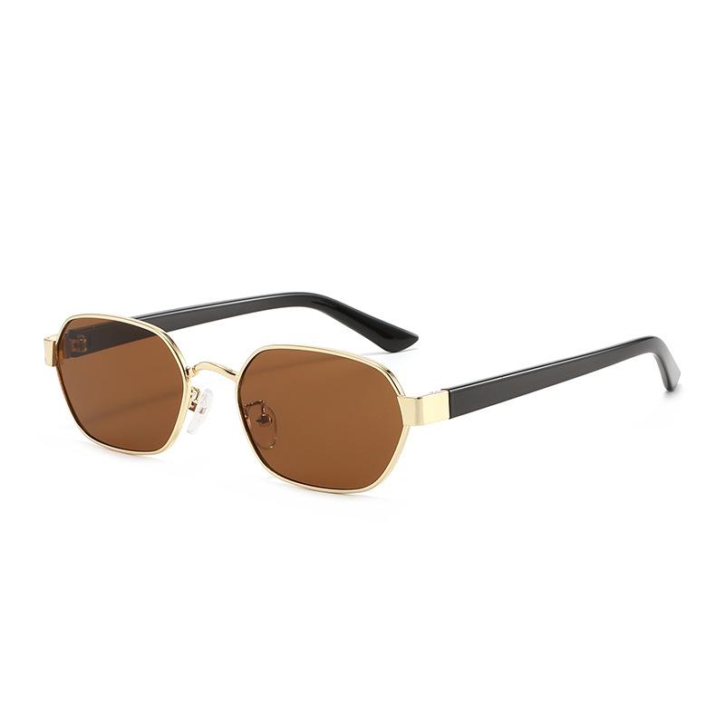 2026 New Polygon Metal Square Sunglasses, Vintage Fashion UV400 Protection Glasses for Round Faces