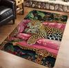 3D Leopard On Pink Sofa Area Rug Non Slip Washable Carpet for Living Room Bedroom Makeuproom  Home Decoration Doormat