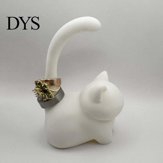 Entryway Key And Jewelry Tray Cute Cat Ring Holder, Minimalist Stand for Bedroom Dressing Compact Organizer Table, Decorative Sitting Rings