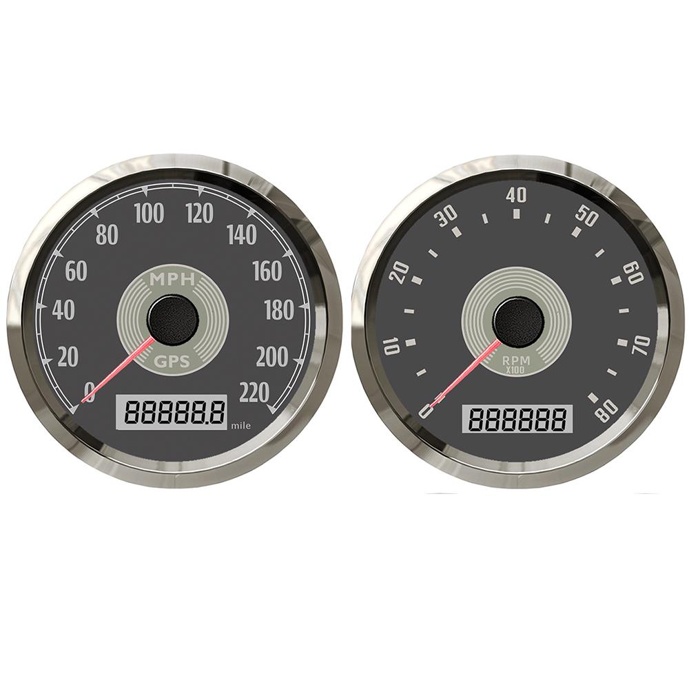 ELING 85mm Universal GPS Speedometer 0-160MPH 220km/h + Tachometer 0-8000RPM with Red Yellow Backlight for Car Truck Boat 9-32V