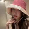 Light and Quick-drying Wide Brim Bucket Hat Spring and Summer Camping Windbreak Rope Contrast Color Sun Hat Sunscreen Sunshade Basin Hat Children