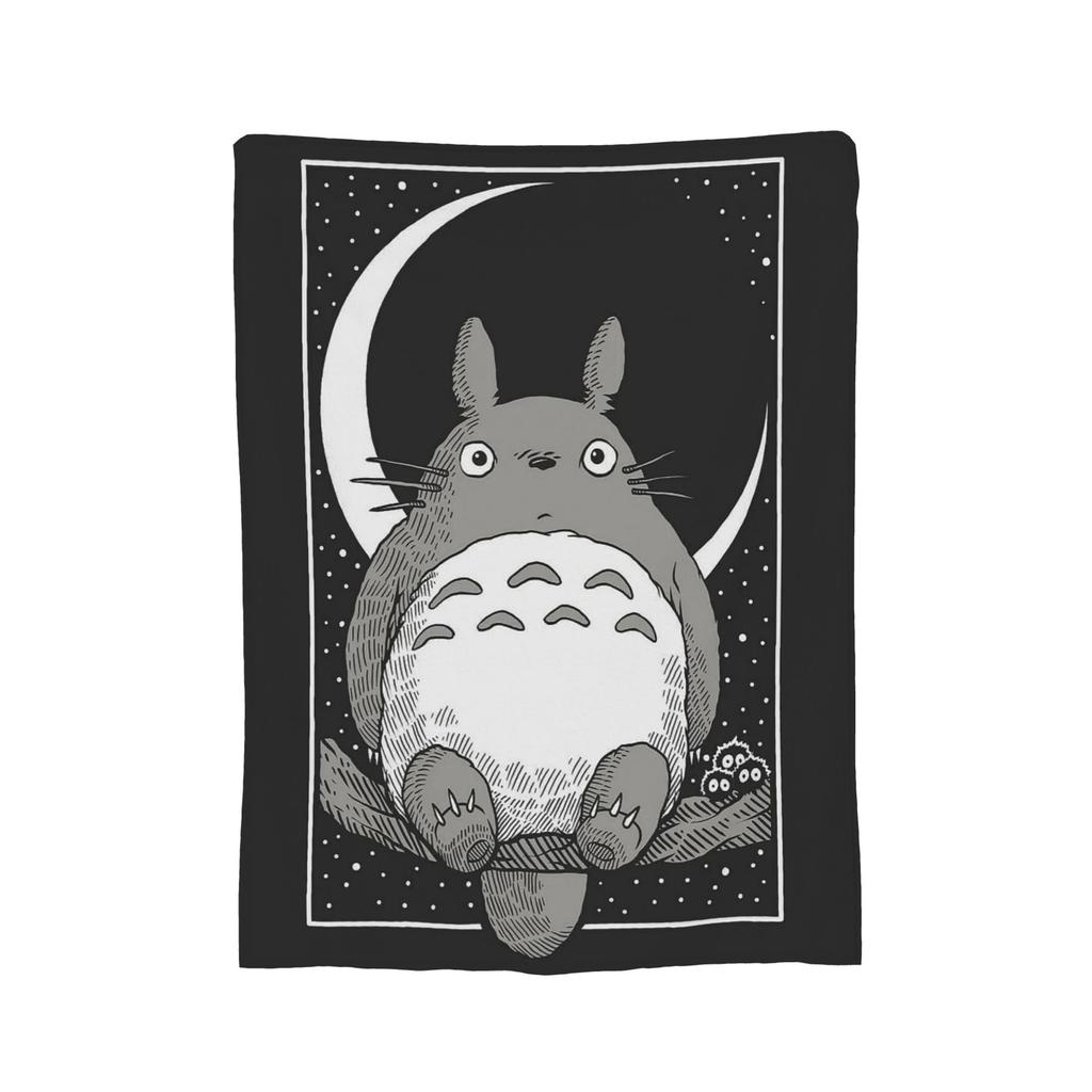 Anime Tonari No Totoro Deckenbezug Fleece T-Totoros Niedlich Warm Überwurfdecke für Zuhause Sofa Schlafzimmer Steppdecke