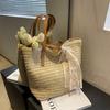 Zomer grote capaciteit tote tas dames schouder handgeweven tas ins Fengqing nieuwe pastorale handgedragen stro dames tas